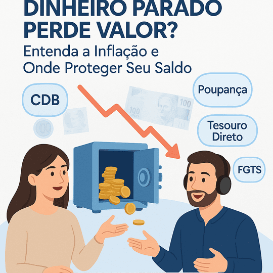 Dinheiro Parado Perde Valor? Entenda a Inflação e Onde Proteger Seu Saldo